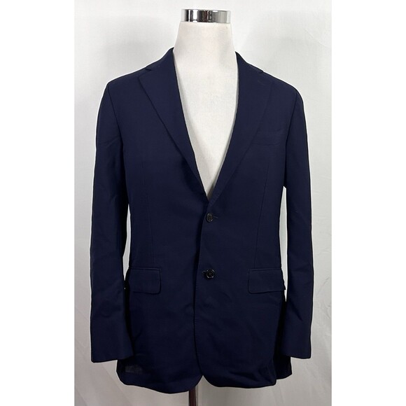 Suitsupply 44L Havana Flap Traveller Suit 36x32 100% Wool Blue Two Button Vented - Picture 2 of 13